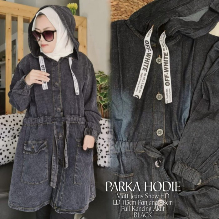 PARKA HODIE JEANS / PARKA JAKET HODIE / JAKET PARKA JEANS WANITA / JAKET JEANS JUMBO