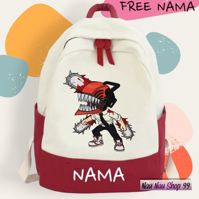 (FREE NAMA) TAS RANSEL ANAK CHAINSAW MAN