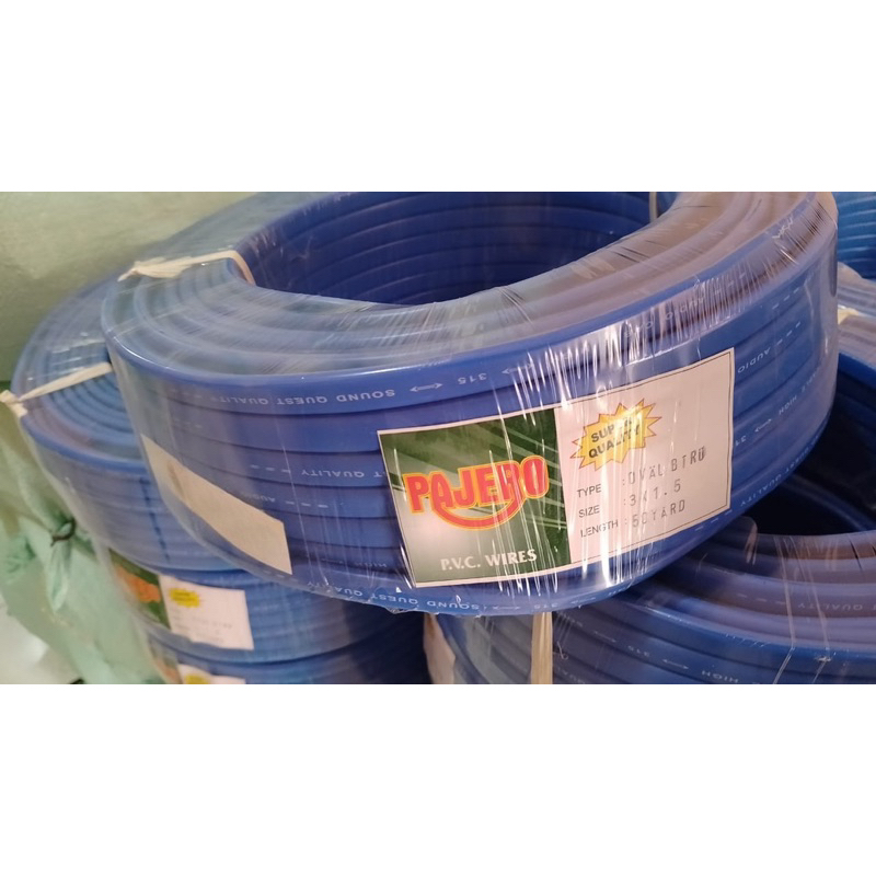 Kabel Listrik Pajero Biru 3x1,5 50y Pajero Kabel Serabut 50yard Gepeng Kabel Pompa Satelit Gepeng 3x1,5 50yard