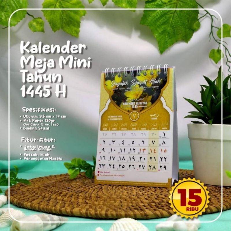 

Kalender Meja Mini | KMM | Kalender Hijriyah | Kalender Masehi Tahun 1445 H Best Seller