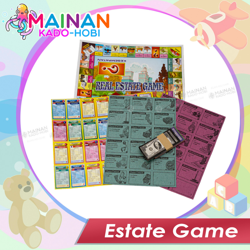 HADIAH MAINAN BOARD GAME MONOPOLI 5 IN 1 LUDO CATUR ULAR TANGGA