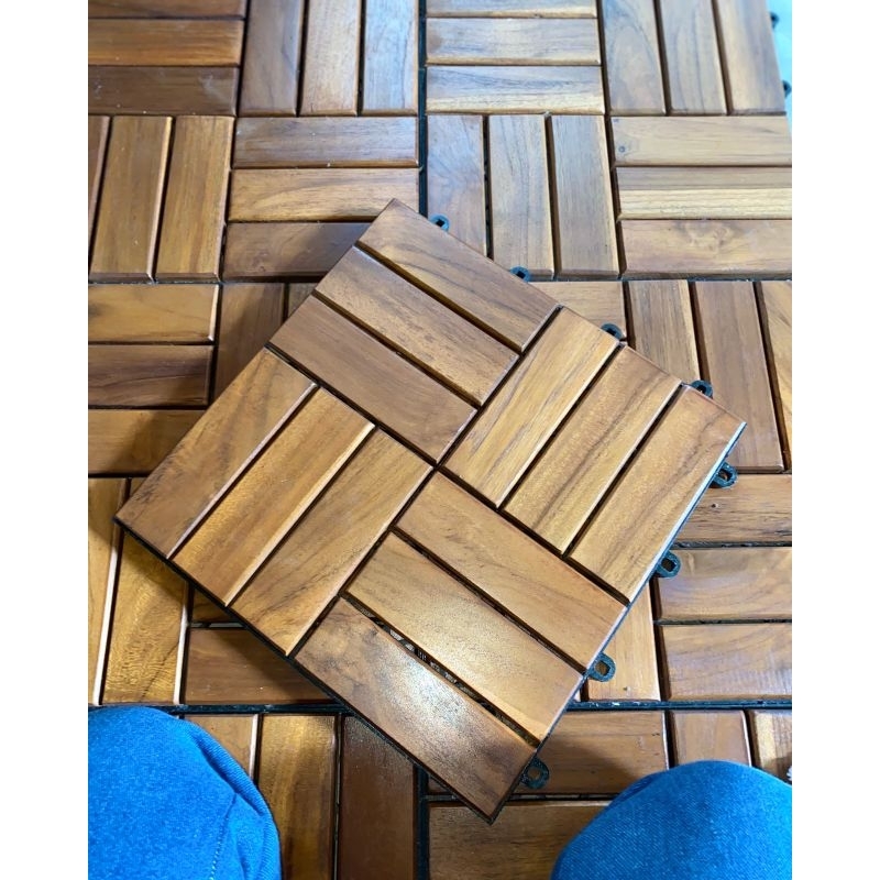 LITE NEW Version _ LANTAI KAYU JATI / UBIN KAYU JATI Portable / DECKING TILE / DECKING KAYU / PARQUE
