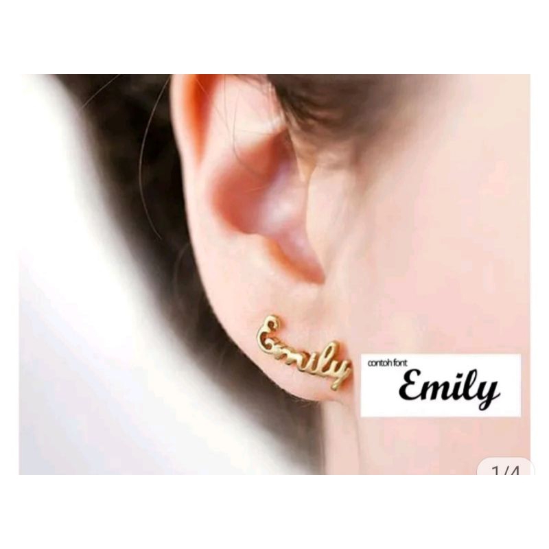 Anting titanium lapis emas 24K