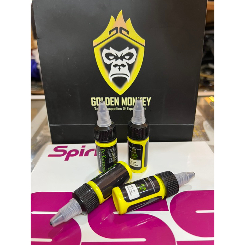 Dr tattoo YELLOW light uv ink 1/2 oz 15ml glow in the dark