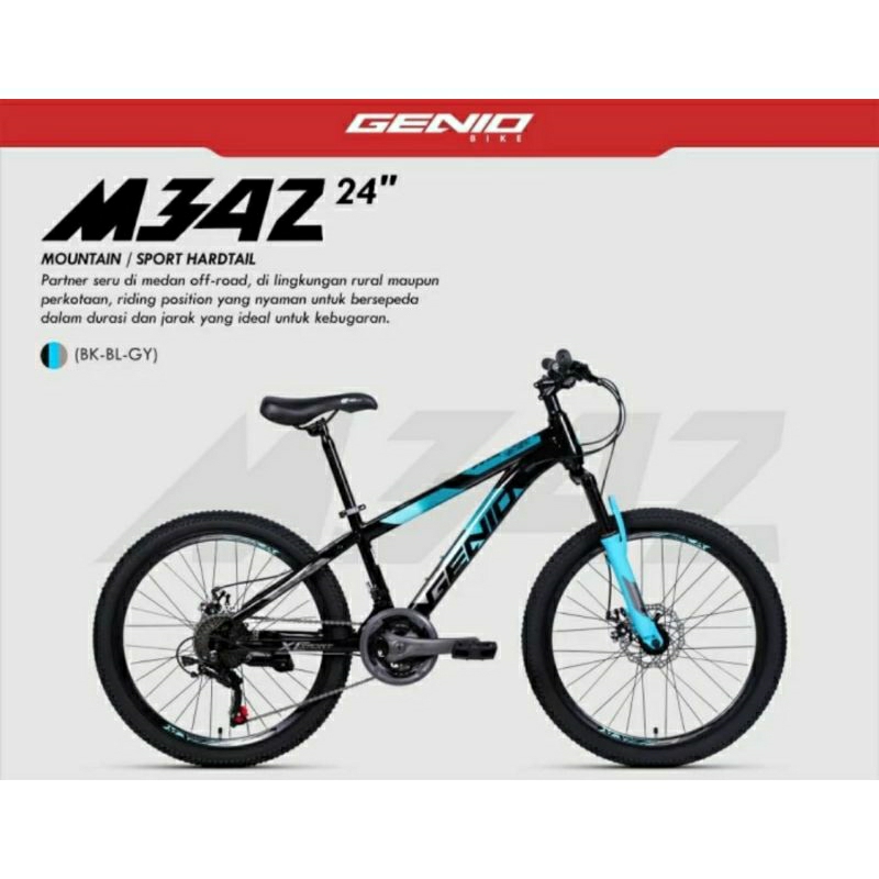 Sepeda gunung MTB GENIO 342 ukuran 24 inch by UNITED