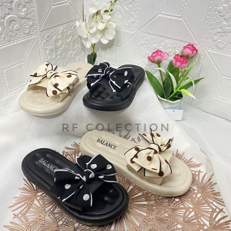 Sandal Selop Wanita Import Sandal Jelly Wanita Sandal Wanita Motif Pita Polkadot BALANCE Kekinian Terbaru Sendal Cewek Slip On