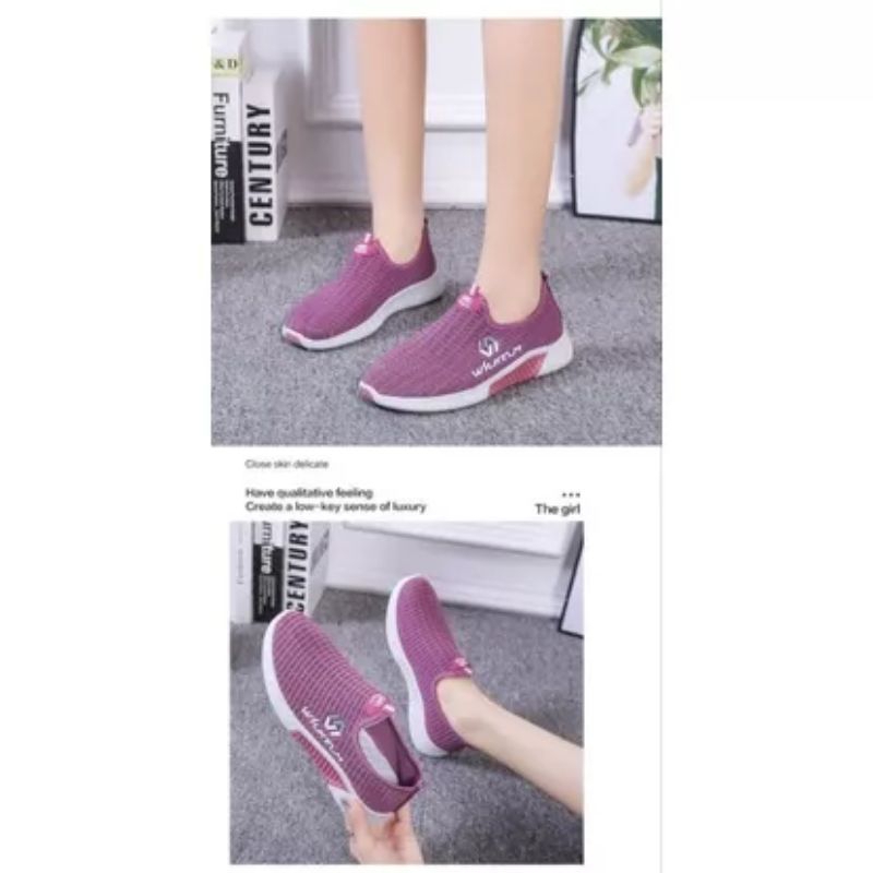 SS,sepatu wanita sneaker slip-on/sepatu wanita slip-on Korea import (SW06)