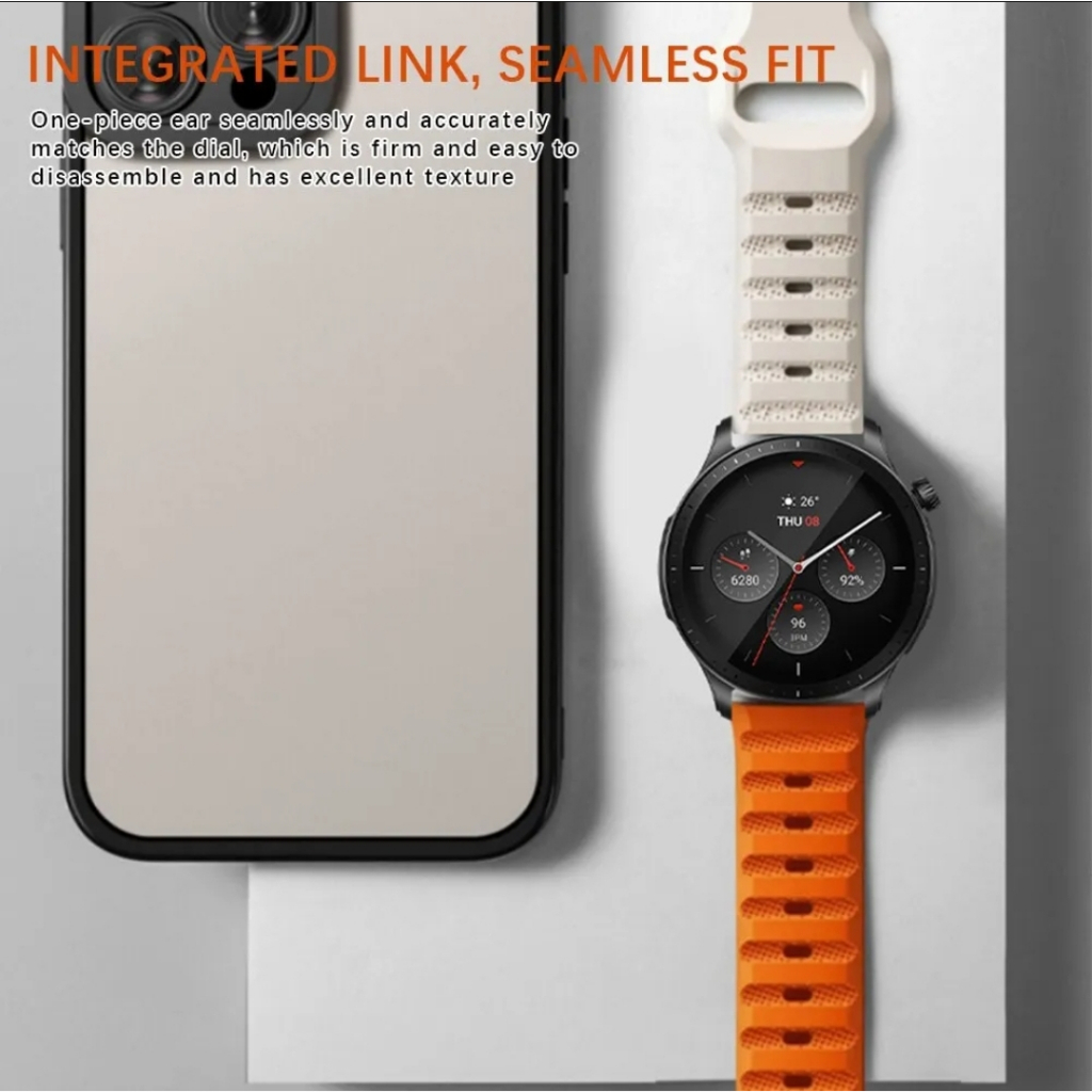 HOLLOW CROSS Silicone Sport Strap Tali jam 20mm 22mm Xiaomi Mi watch S1 Active Amazfit Gtr gts 1 2 3 Bip U pro 0ace startos