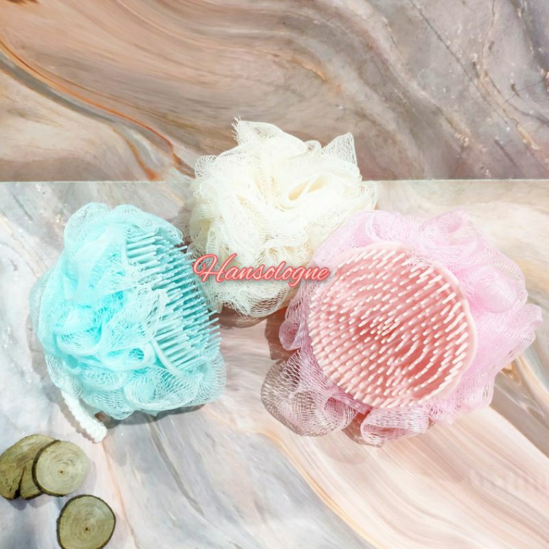 spons mandi 2 in 1 shower puff bath sponge Havalans