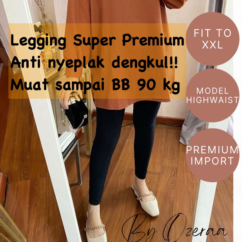 LEGGING TEBAL PREMIUM IMPORT FIT TO 90 KG TERMURAH!!