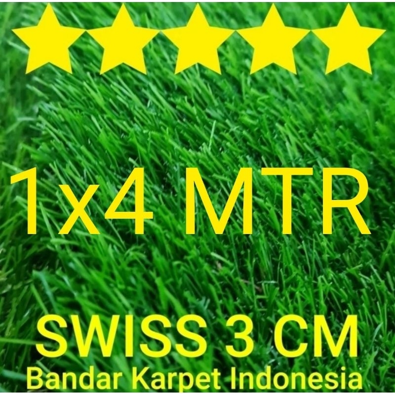 Rumput Sintetis Swiss Premium TEBAL 3 CM  uk 1x4 M 99.9% TERLIHAT ASLI