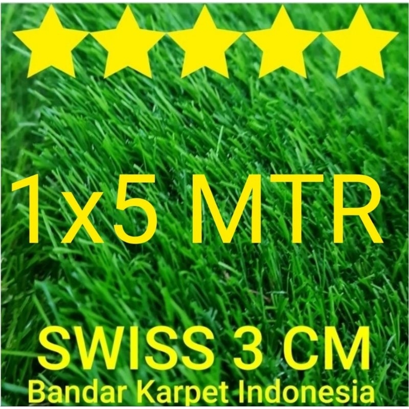 Rumput Sintetis Swiss TEBAL 3 CM uk 1x5 M 99.9% TERLIHAT ASLI