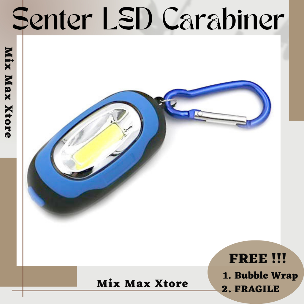 TaffLED Senter LED Mini 25 Lumens dengan Karabiner - Blue