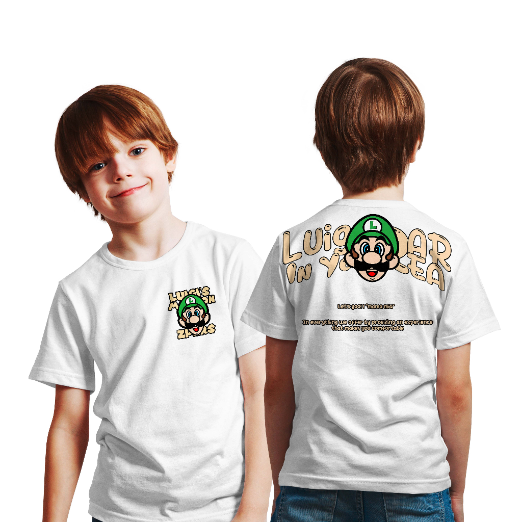 Kaos Distro Anak Super Luigi Mansion