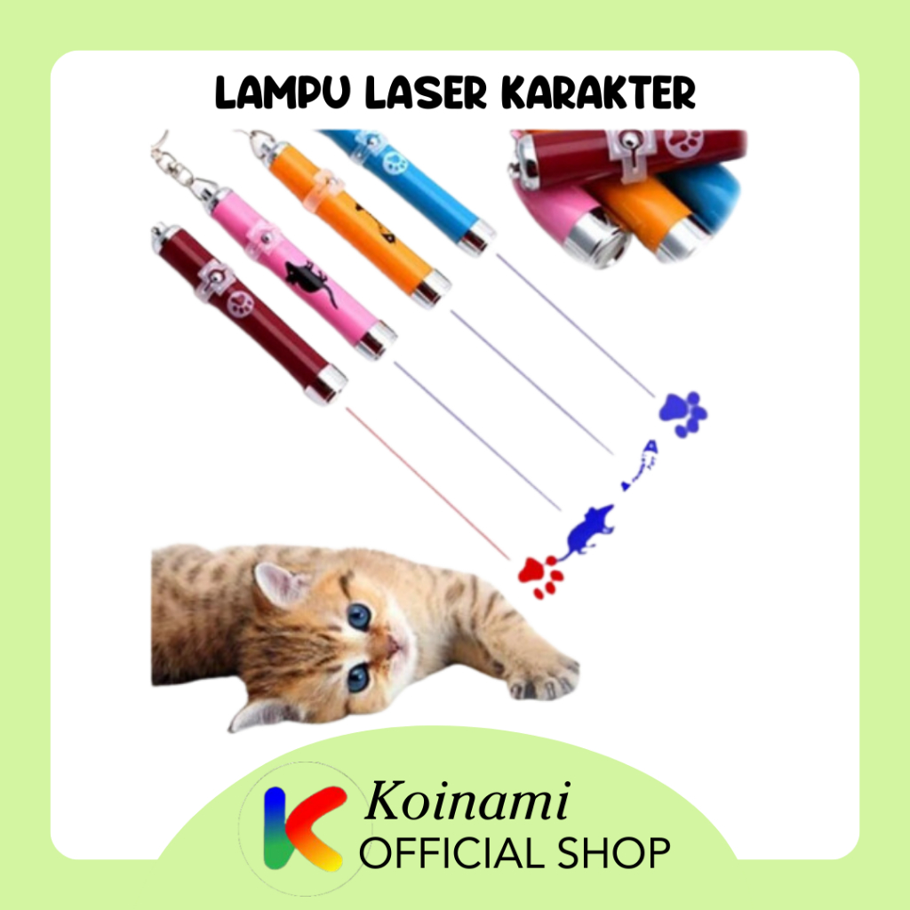 LAMPU LASER KARAKTER / aksesoris kucing anjing / mainan / hewan / pet / cat dog / nyala / toys