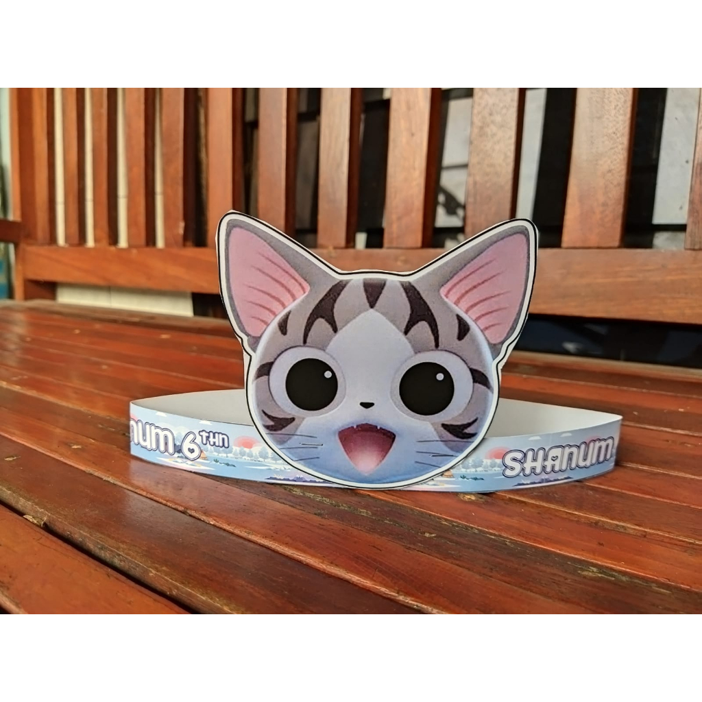 TOPI ULANG TAHUN ANAK TEMA KUCING / TOPI ULANG TAHUN