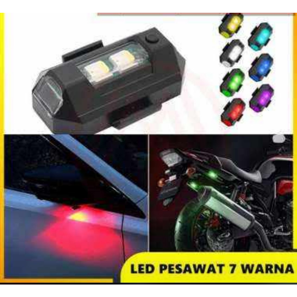 lampu rgb pesawat lampu spakbor kolong Flash kedap kedip lampu kolong pesawat free kabel untuk cas