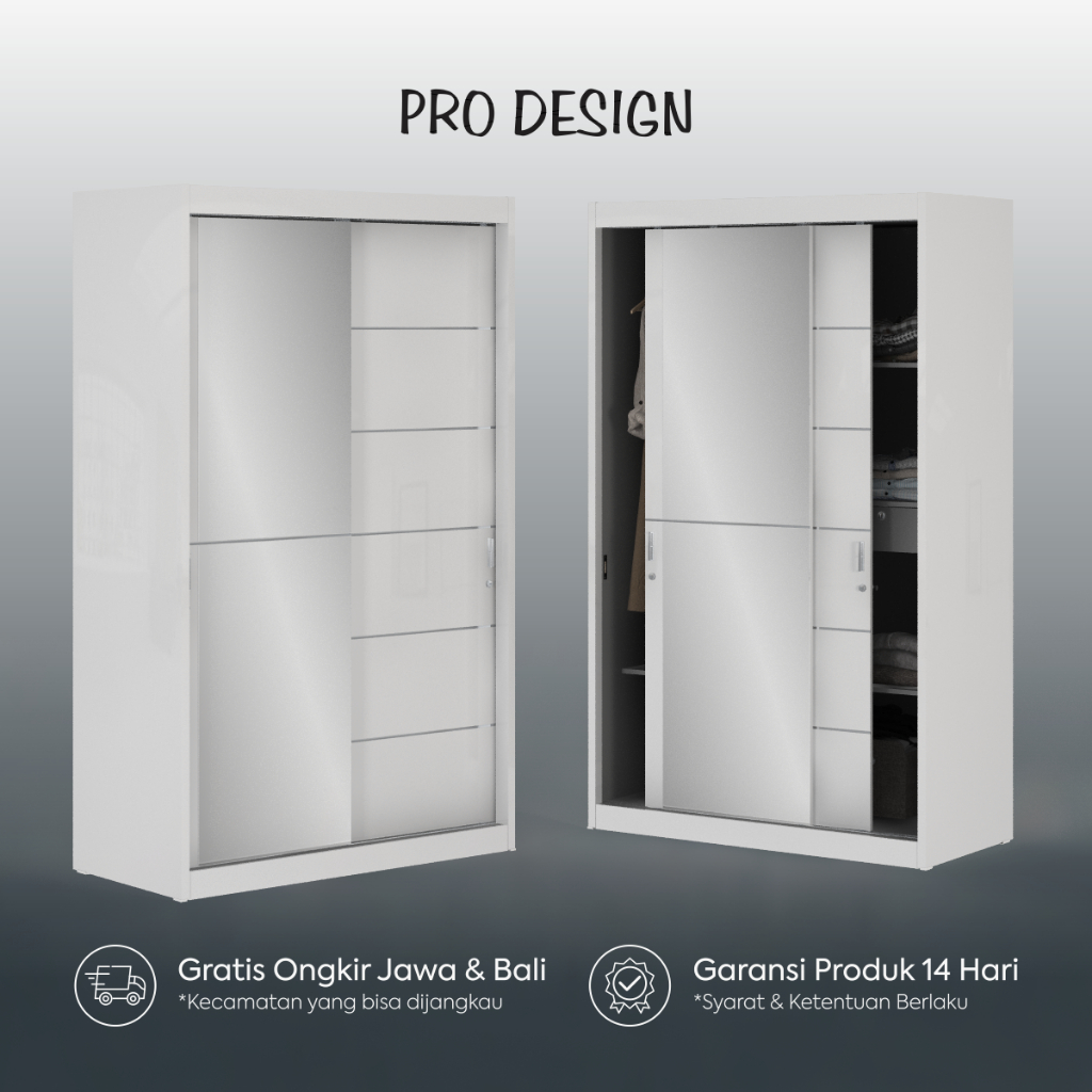 Pro Design Vegas VGSWDSL 120FN Lemari Pakaian Pintu Sliding