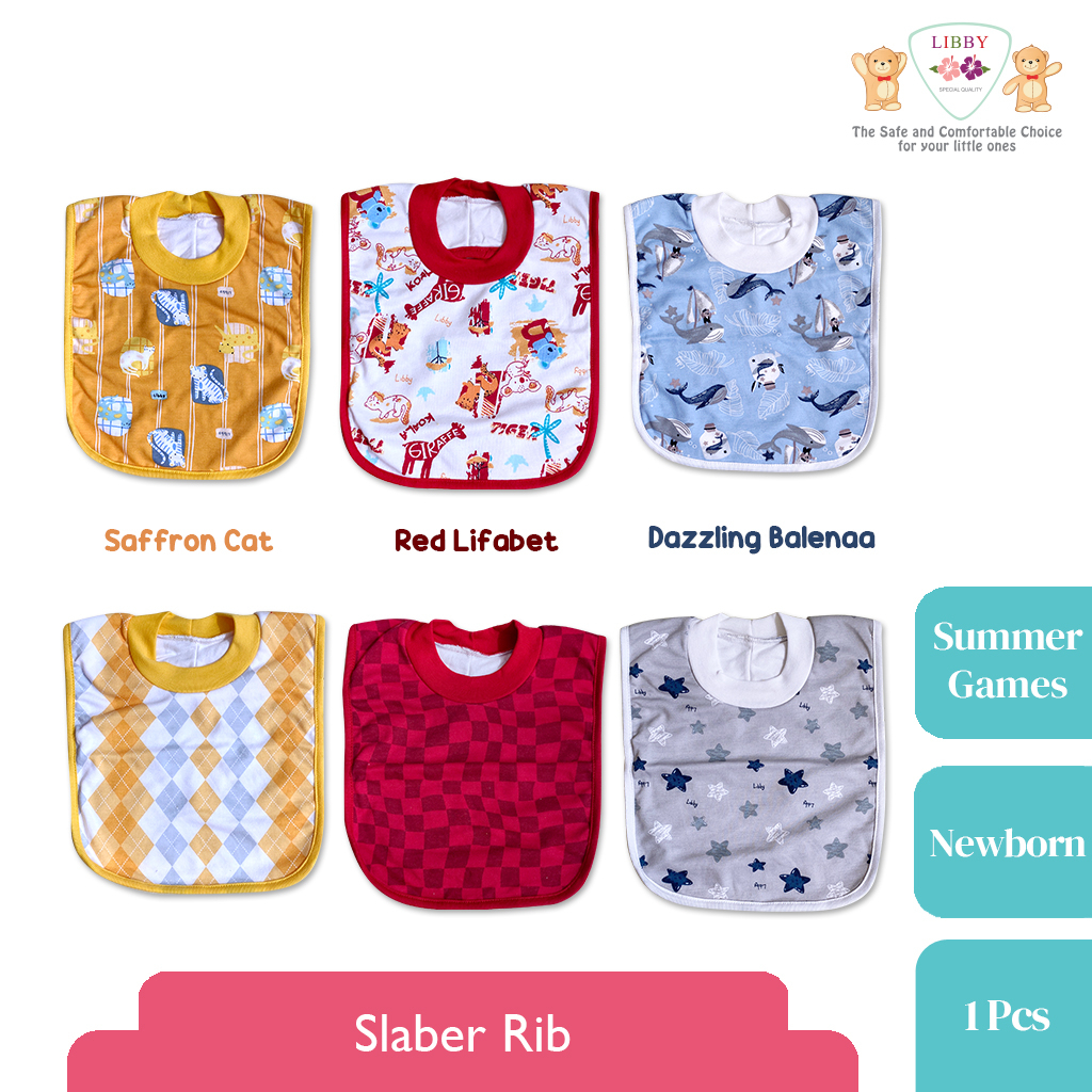 Libby Slaber Rib Kotak Besar Motif Celemek Bayi