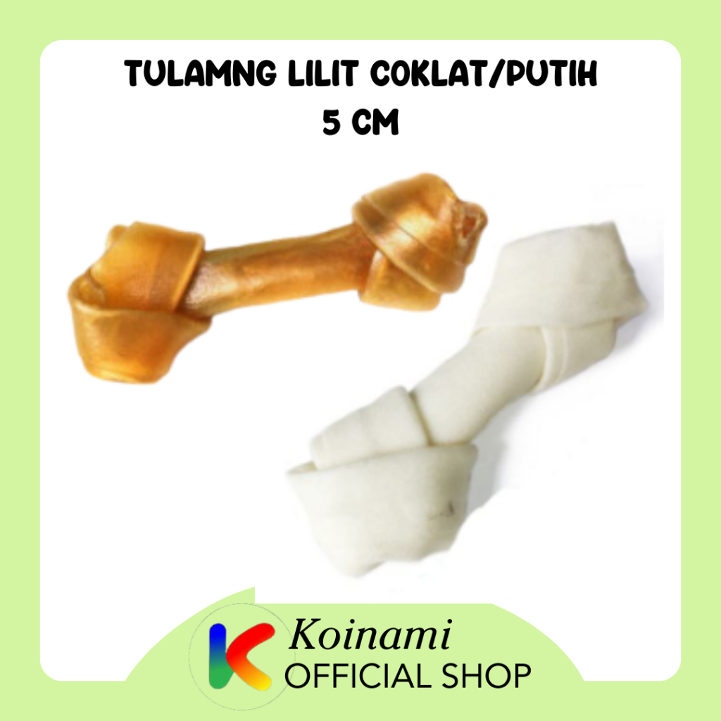 TULANG 5 CM LILIT COKLAT / PUTIH / TULANG ANJING