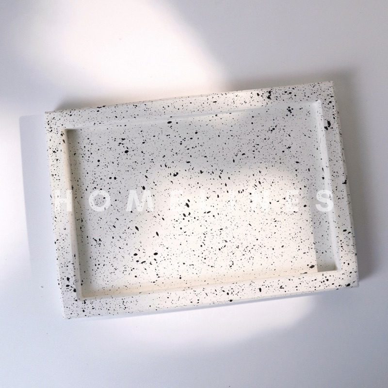 Rectangle Tray Aesthetic/Baki Properti Foto/Korean Coaster/Nampan Korea/Tatakan Gelas/Home Desk Decor/Concrete Tray/Alas/Tatakan Lilin Aromaterapi