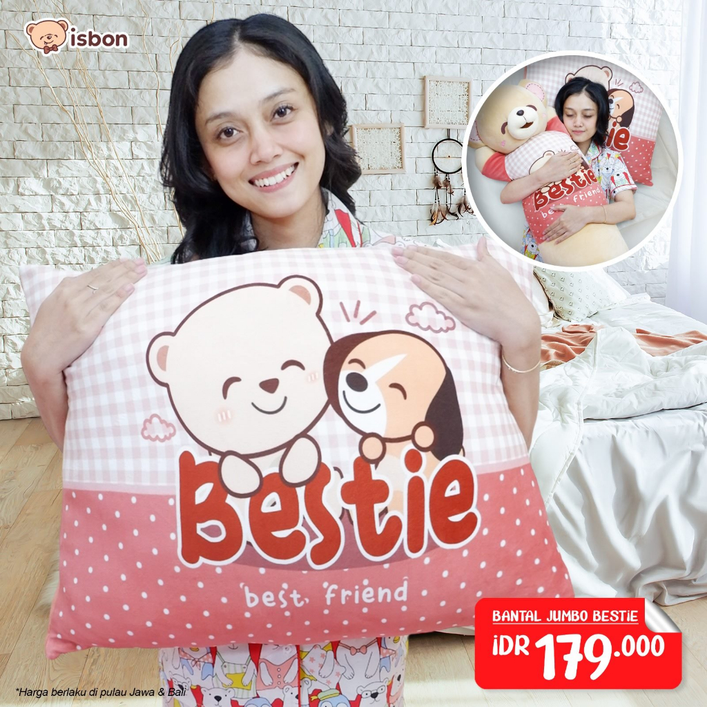 ISTANA BONEKA Bantal Guling Jumbo Boney Bestie Premium Bear Cocok Untuk Tidur dan Hadiah Anak Dewasa
