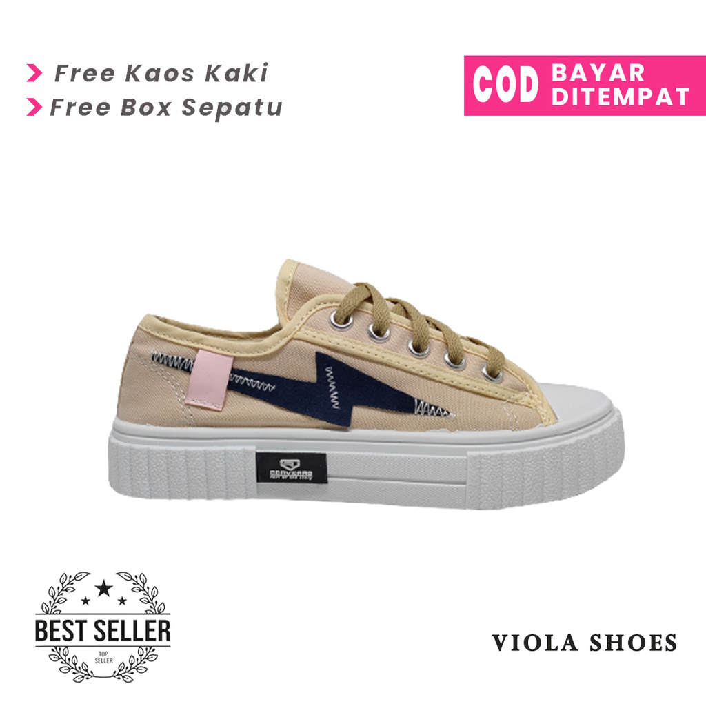 Sepatu Import Sepatu Sneakers Wanita Casual Wear ala Import Shoes Sneakers Keren Converro Flash Sepatu Kekinian Free Kaos Kaki