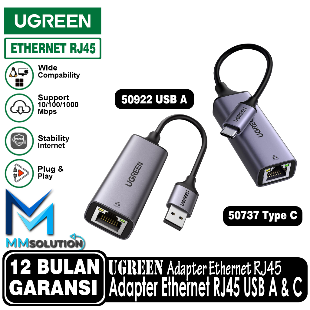 UGREEN Ethernet Adapter RJ45 USB C 3.1 &amp; USB 3.0 LAN Adapter