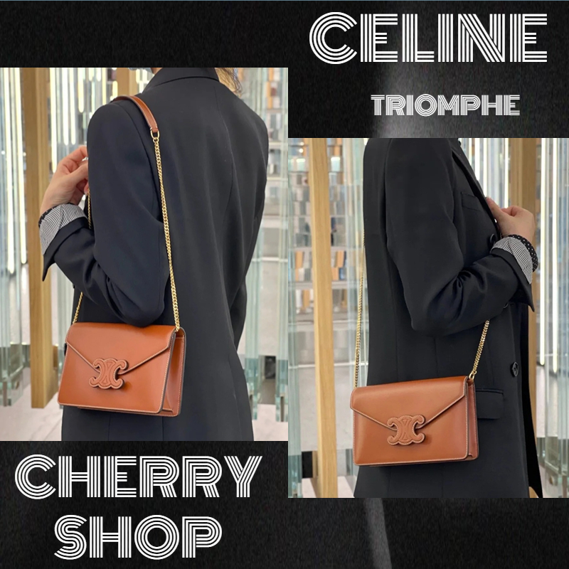 100% authentic✨CELINE TRIOMPHE CHAIN CARD HOLDER Tas/dompet rantai Wanita mini