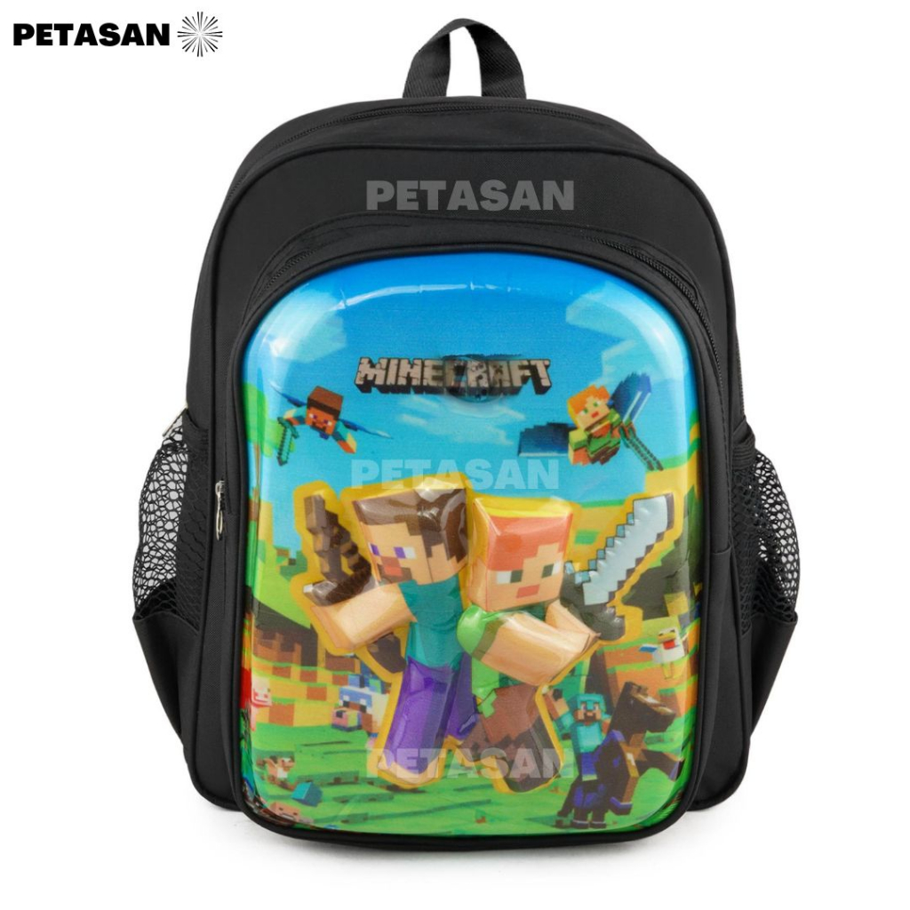 PTS - TAS RANSEL ANAK LAKI LAKI MINECRAFT LED - Tas Sekolah - Ransel LED