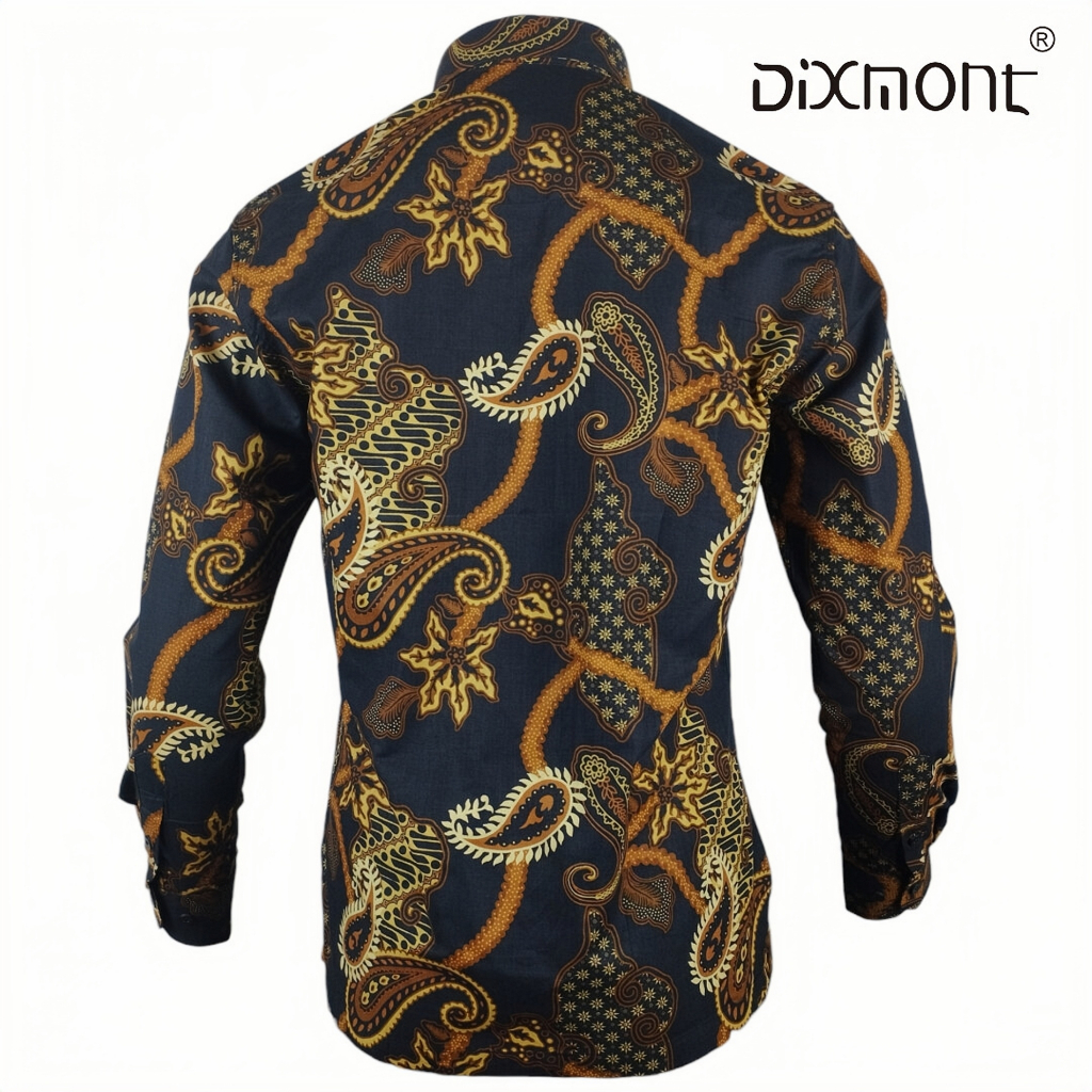 Dixmont Kemeja Pria Batik Panjang Hem BL00523