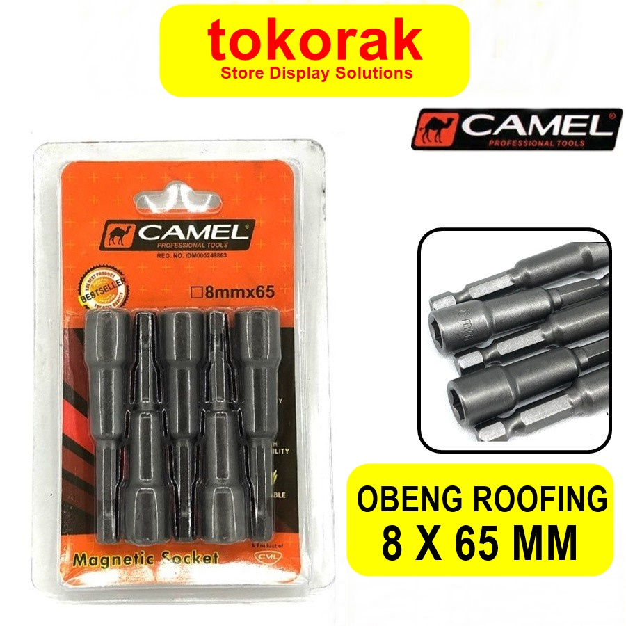 MATA SOCK ROOFING MAGNET 8 X 65 MM CAMEL SOK MAGNETIC BAUT BAJA RINGAN