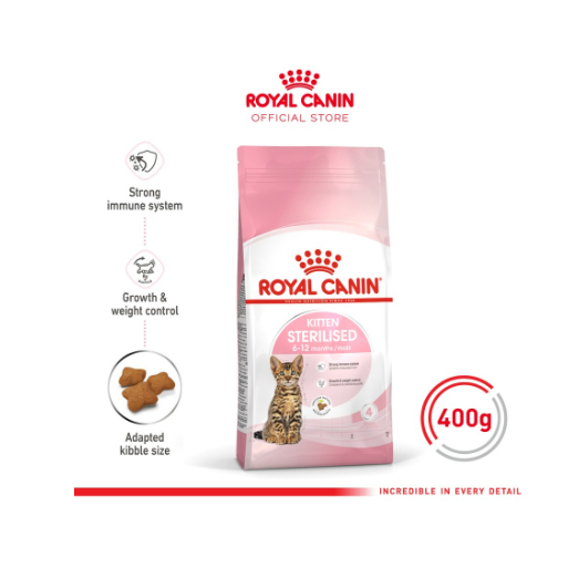 ROYAL CANIN KITTEN STERILISED 400 GR CAT DRY FOOD / MAKANAN KUCING KITTEN 2ND AGE STERILISED  400 GR