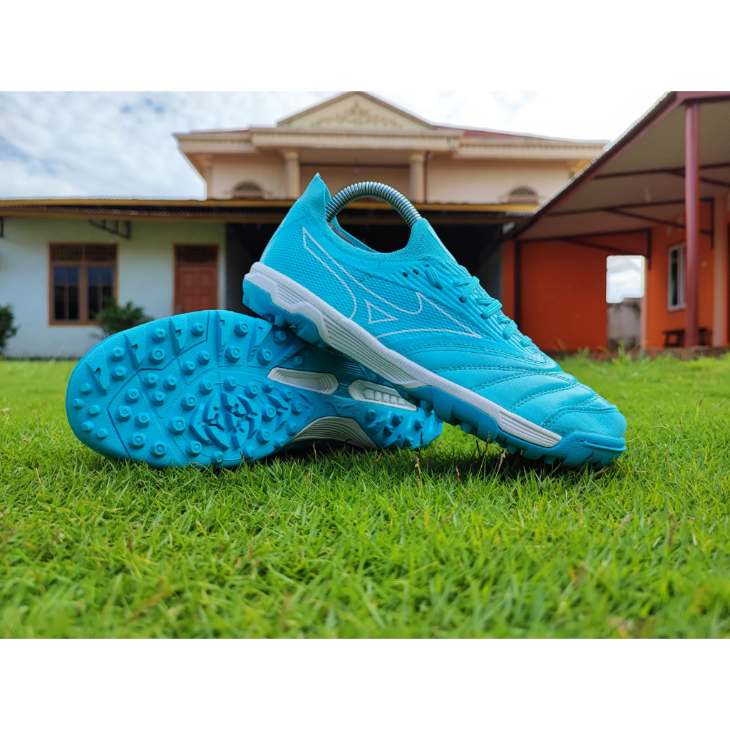 sepatu Futsal Mizuno Morelia Neo Sala Beta Japan TF turf tapak gerigi mini soccer Blue Curacao