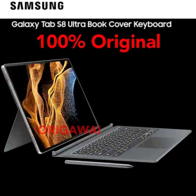 Keyboard Samsung Galaxy Tab S8 Ultra Plus Original S7 FE S7FE 5G S8+ Bluetooth Bookcover Tablet Slim