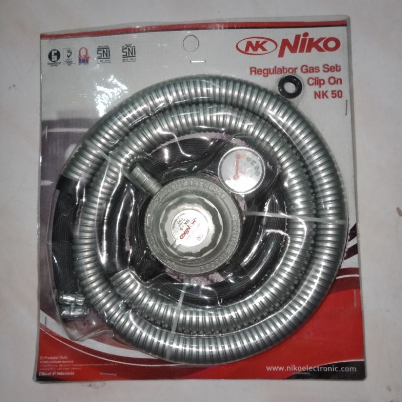 Selang Paket + Regulator Niko Nk 50 Kompor Gas LPG 1,8 Meter SNI