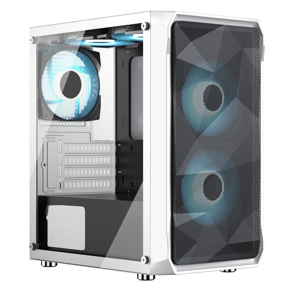 CASING VENOMRX PRAVA  + 2FAN Tempered Glass Side M-ATX Gaming Case - Hitam