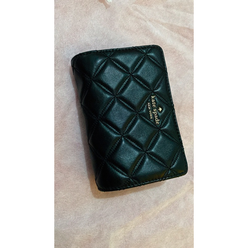 SOLD ❌preloved (NBU) dompet kate spade smooth quilted black natalia medium