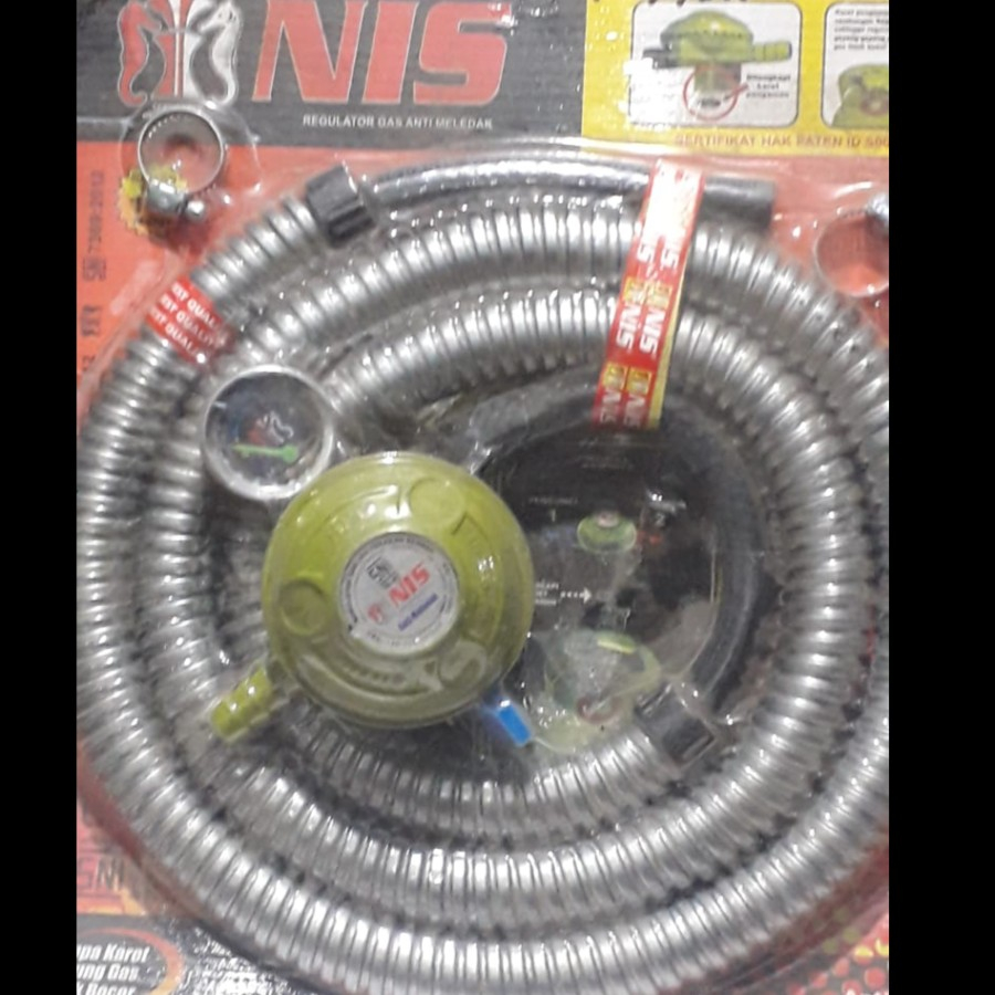 Selang kompor gas komplit regulator+meter NIS