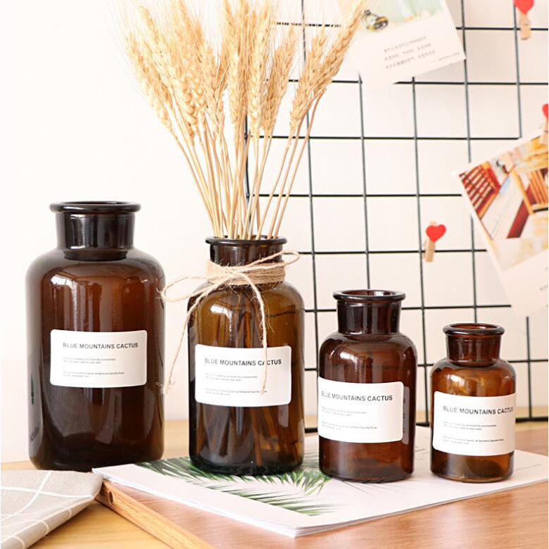 Vas Bunga Botol Kaca Aesthetic Bottle Vases Flower Pot 1000 ml - EN549