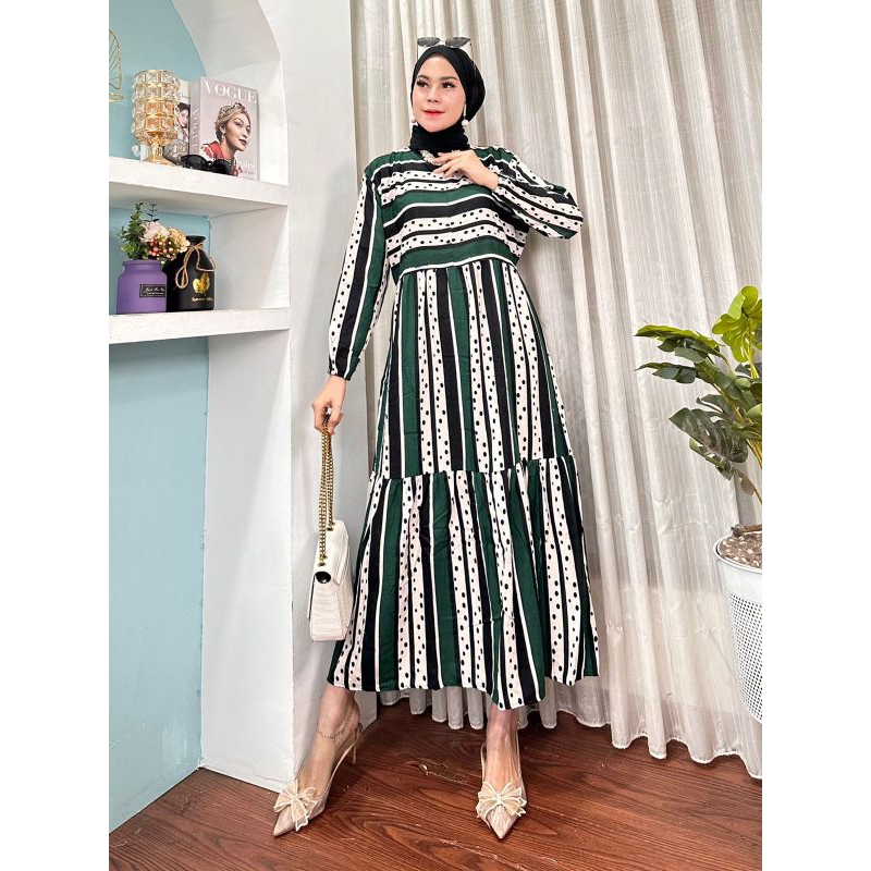 GAMIS RAYON VISCOSE PREMIUM / HOMEY DRESS / MAXI DRESS LD 105-110