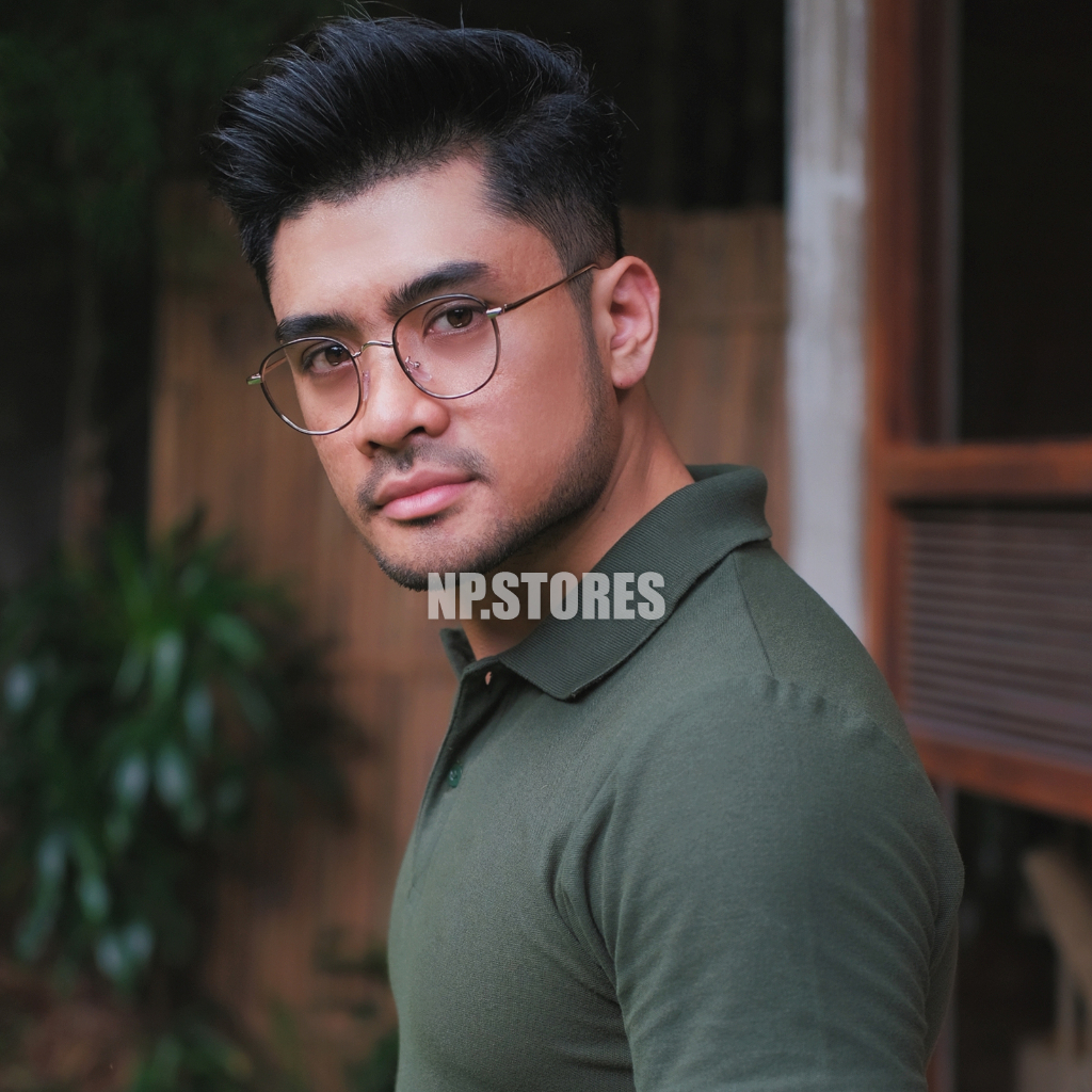 Frame Kacamata Bulat Besi Metal Warna Silver List Hitam Untuk Pria Cowok Desain Model Keren Stylish 