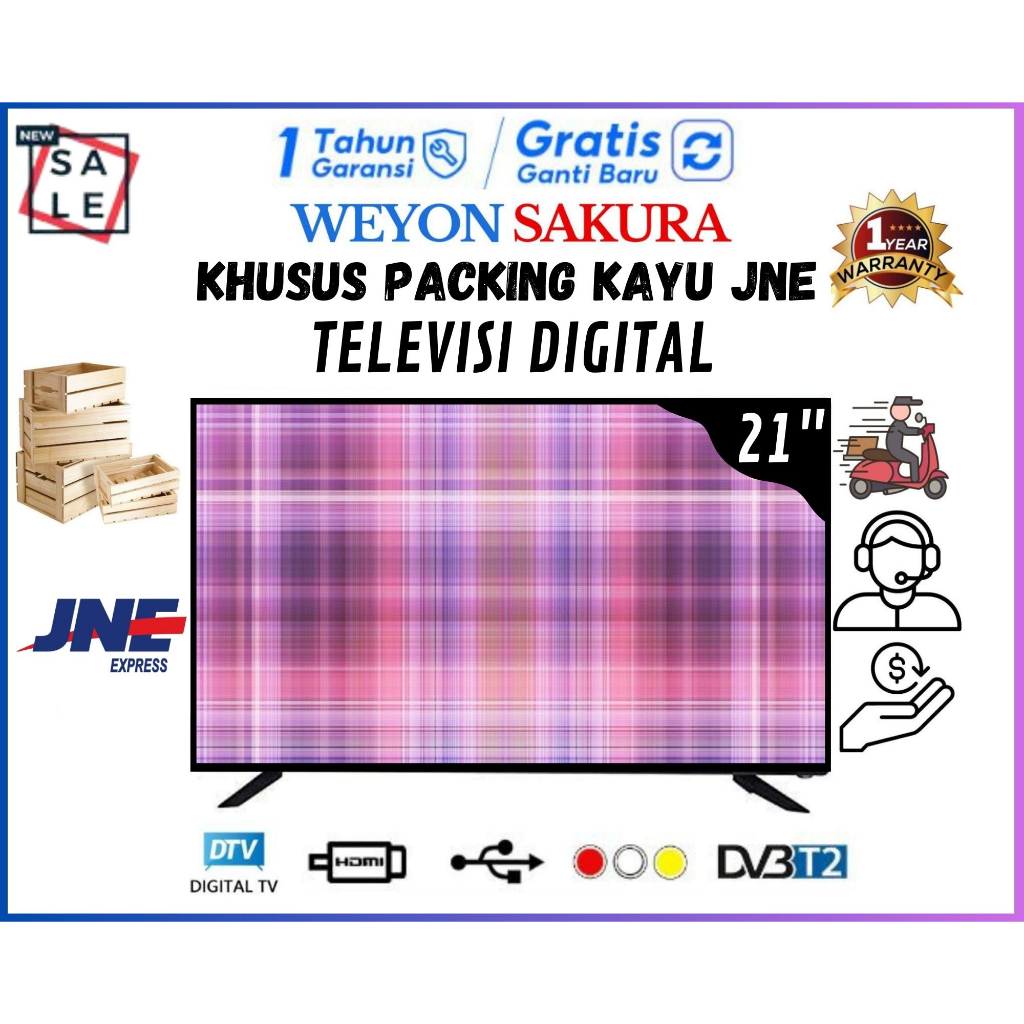 {PACKING KAYU} WEYON TV LED 21 INCH DIGITAL FULL HD Garansi 1 Tahun MONITOR/CCTV/TV LED