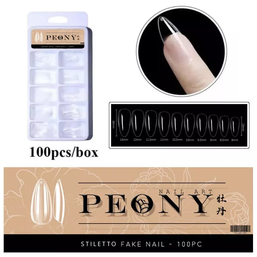 Nail Tip Isi 100 Pcs Nail Art Extension Stiletto Fake Nail