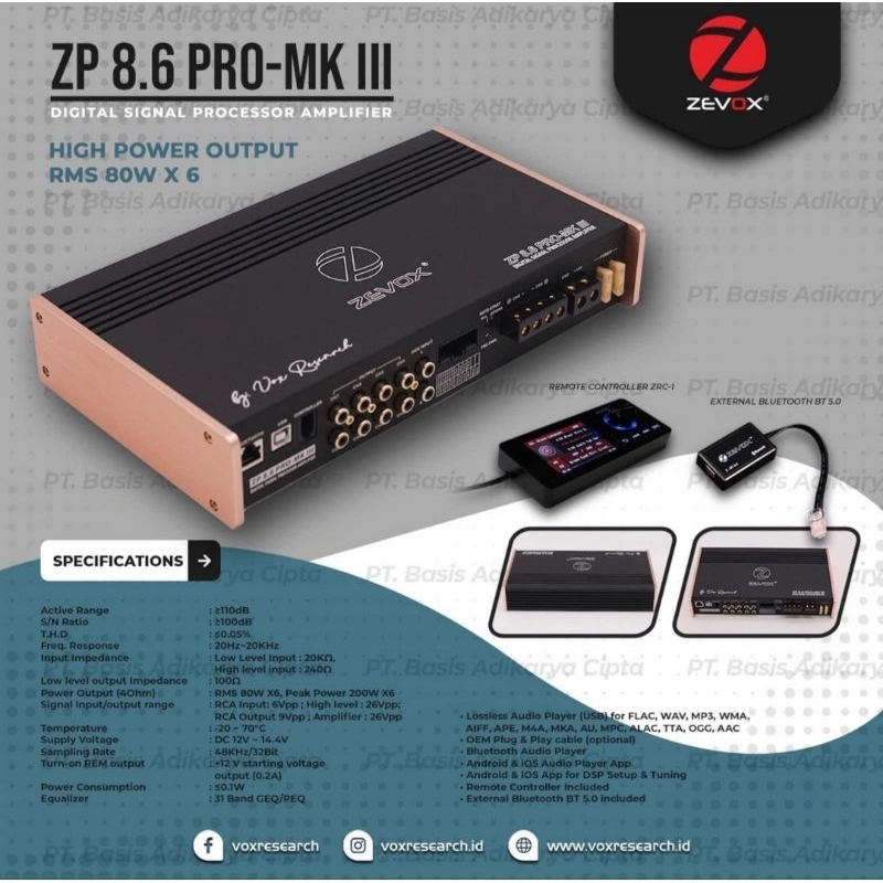 PROCESSOR ZEVOX ZP 8.6 PRO-MKIII GARANSI RESMI