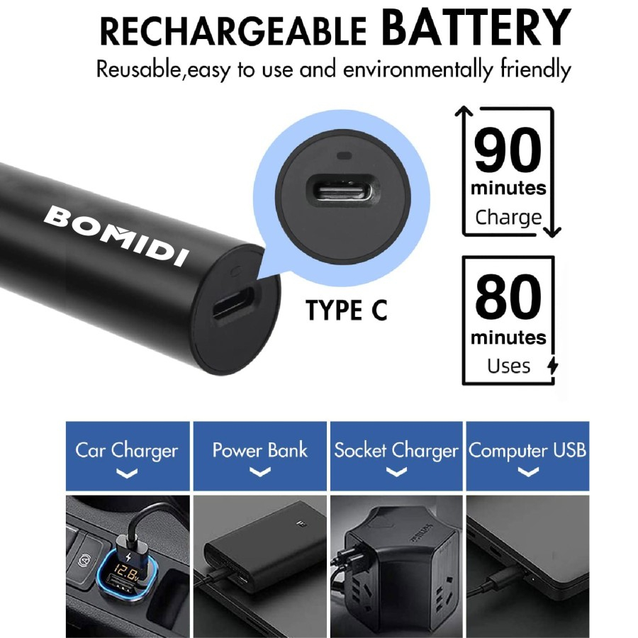 BOMIDI NT1 Electric Shaving Hair Nose Eyebrow Trimmer Pemangkas Alat Cukur Rambut Bulu Hidung Portable Washable Cleaner Tool