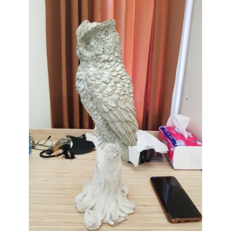 patung keramik burung hantu dekorasi rumah