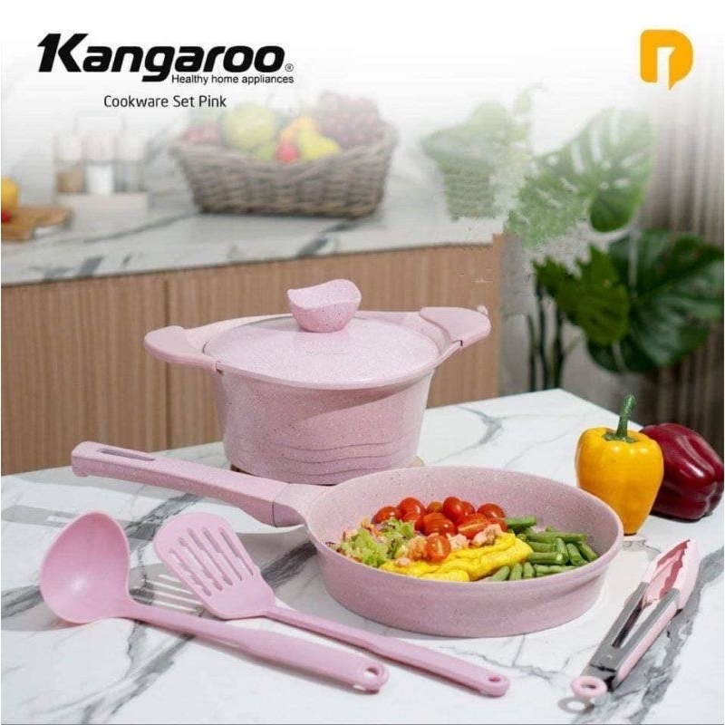 Panci Kangaroo Cookware Set Pink