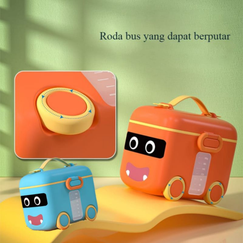 Kotak Penyimpanan Susu Bubuk Bayi Serbaguna Model Bus Tayo