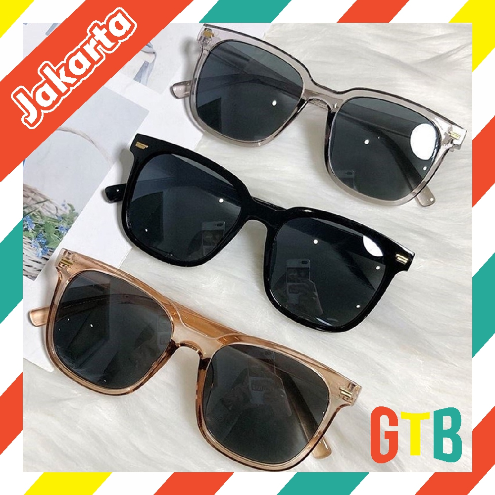 ❤️GTB❤️ Kacamata Priawanita Frame Kotak Besar Lensa Cermin Flat Gaya Korea Retro G043